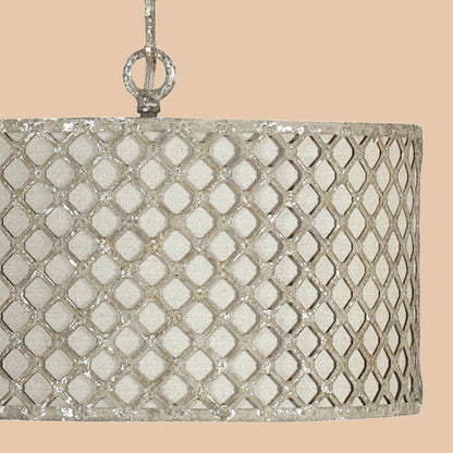 White Beaded Pendant Chandelier