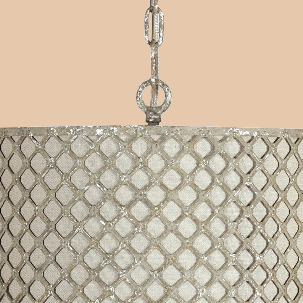 White Beaded Pendant Chandelier