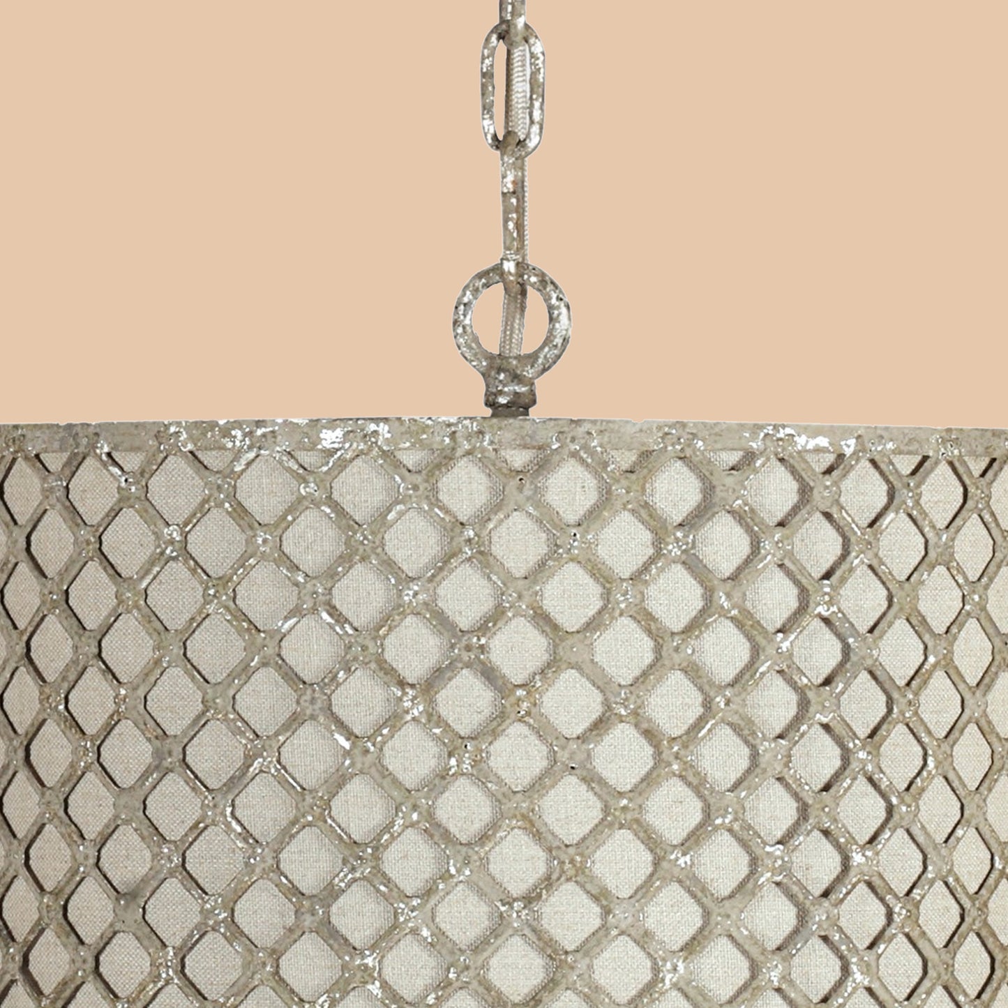 White Beaded Pendant Chandelier