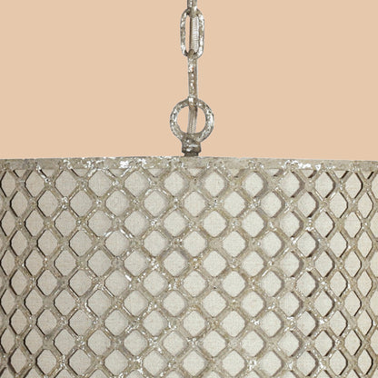 White Beaded Pendant Chandelier