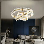 Aquinox 3-Tier Round Crystal Ring LED Chandelier