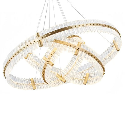 Aquinox 3-Tier Round Crystal Ring LED Chandelier