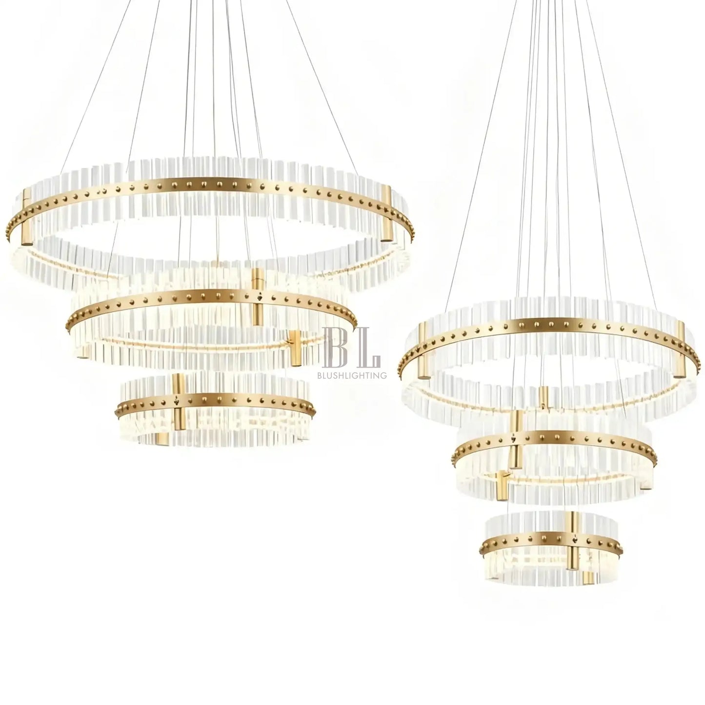 Aquinox 3-Tier Round Crystal Ring LED Chandelier