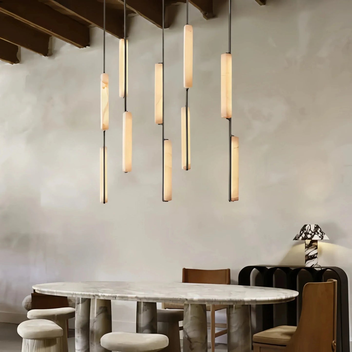 Milano Alabaster Linear Chandelier 54''