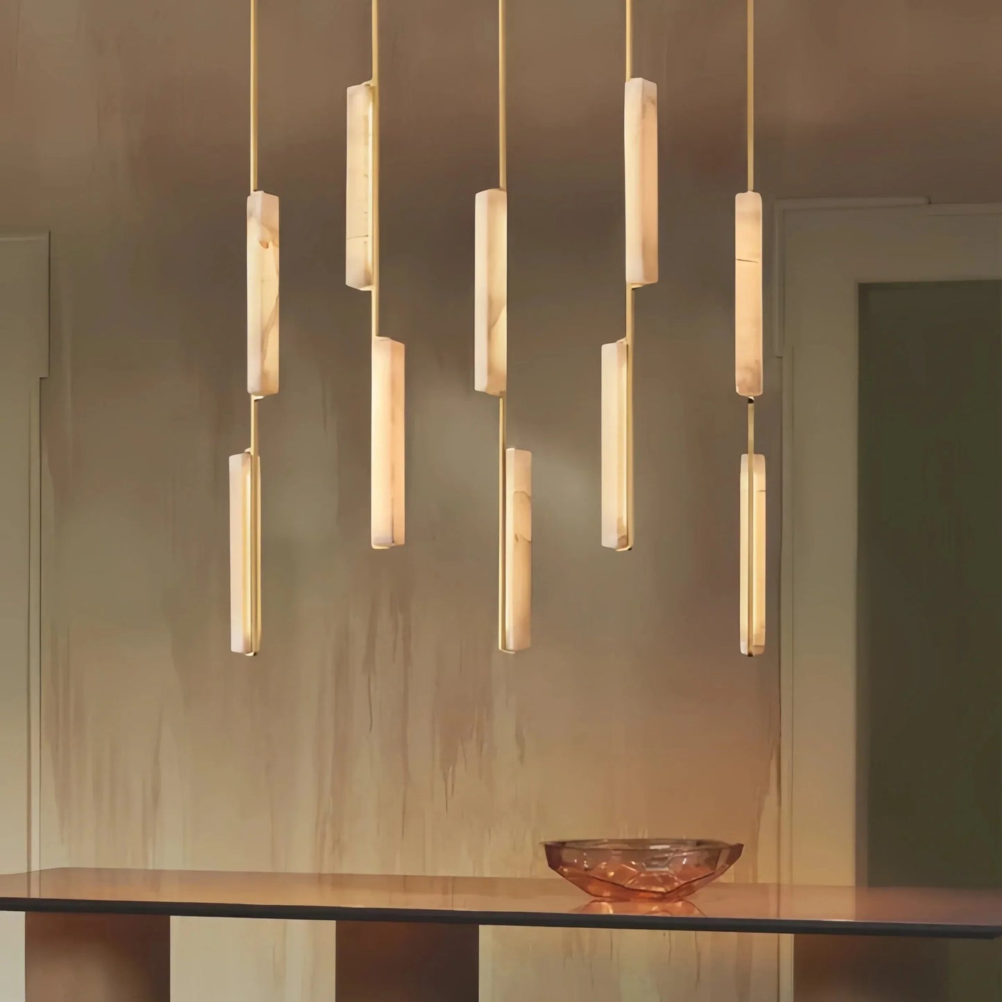 Milano Alabaster Linear Chandelier 54''