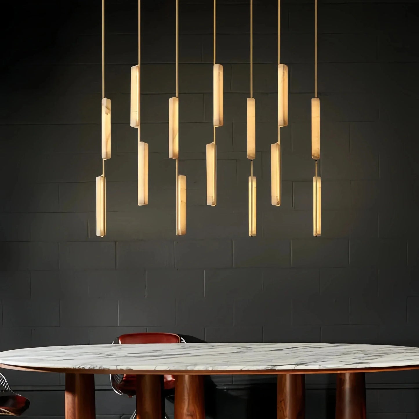 Milano Alabaster Linear Chandelier 54''