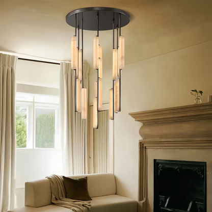 Milano Alabaster Round Chandelier 24'' 40'' 56''