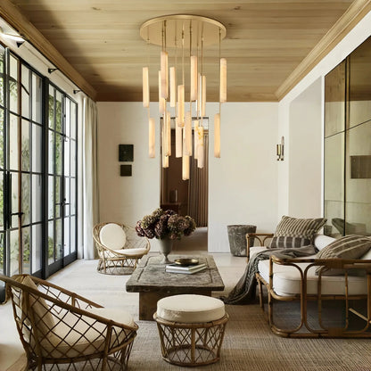 Milano Alabaster Round Chandelier 24'' 40'' 56''