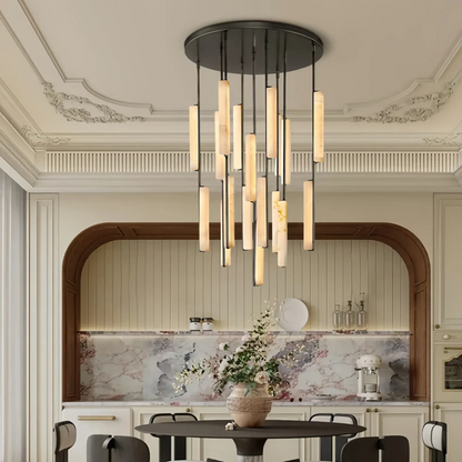 Milano Alabaster Round Chandelier 24'' 40'' 56''