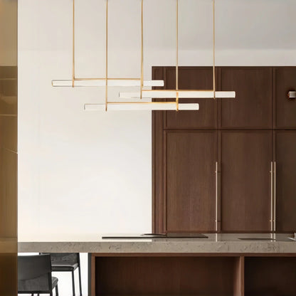 Milano Crystal Triple Bar Linear Chandelier