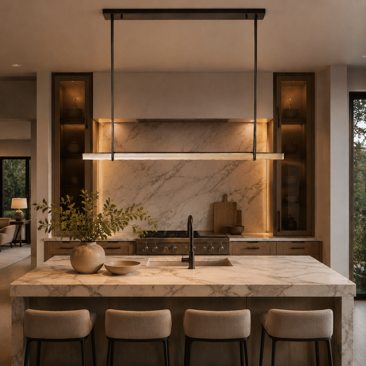 Audocon Crystal Single Bar Linear Chandelier