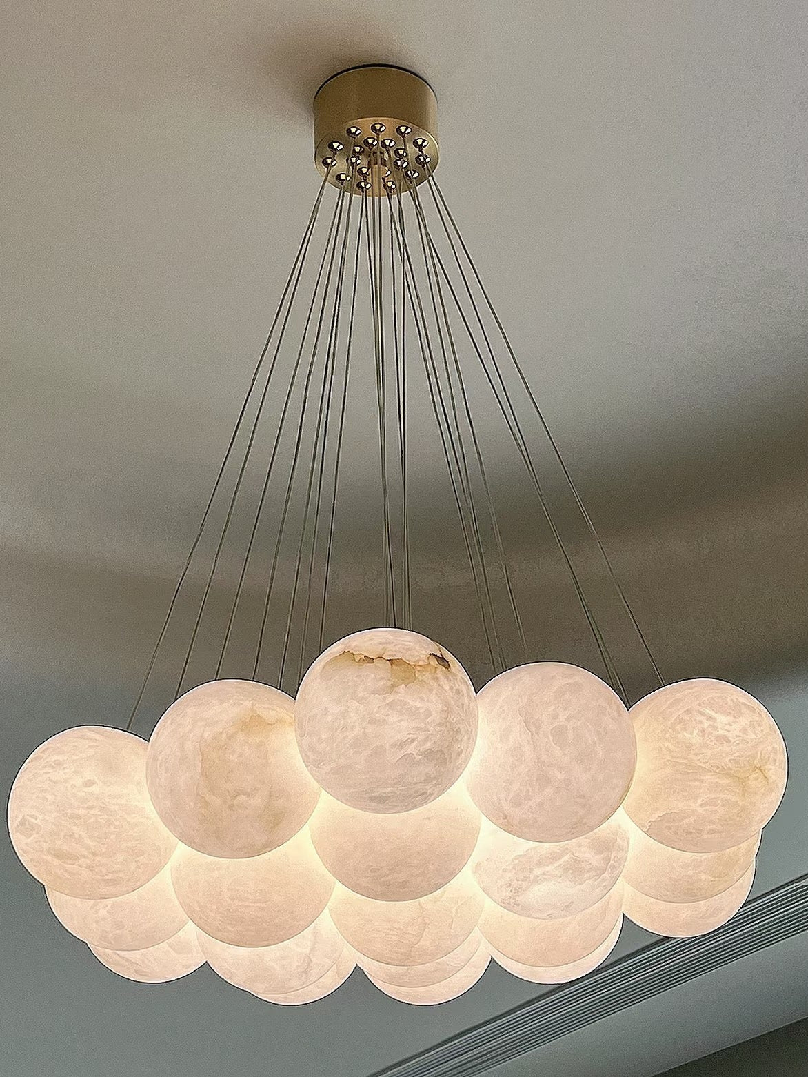 Lunar Alabaster Spherical Chandelier