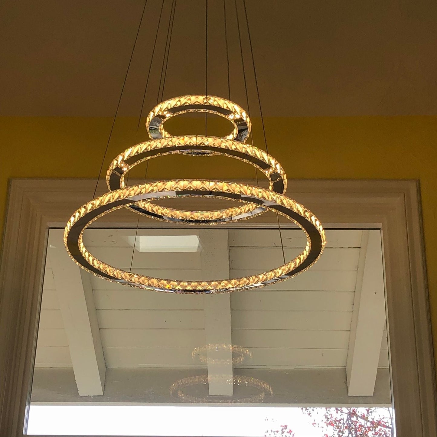 Light Luxury 5/6/7 Rings Crystal Chandelier for Staircase/Foyer/Villa
