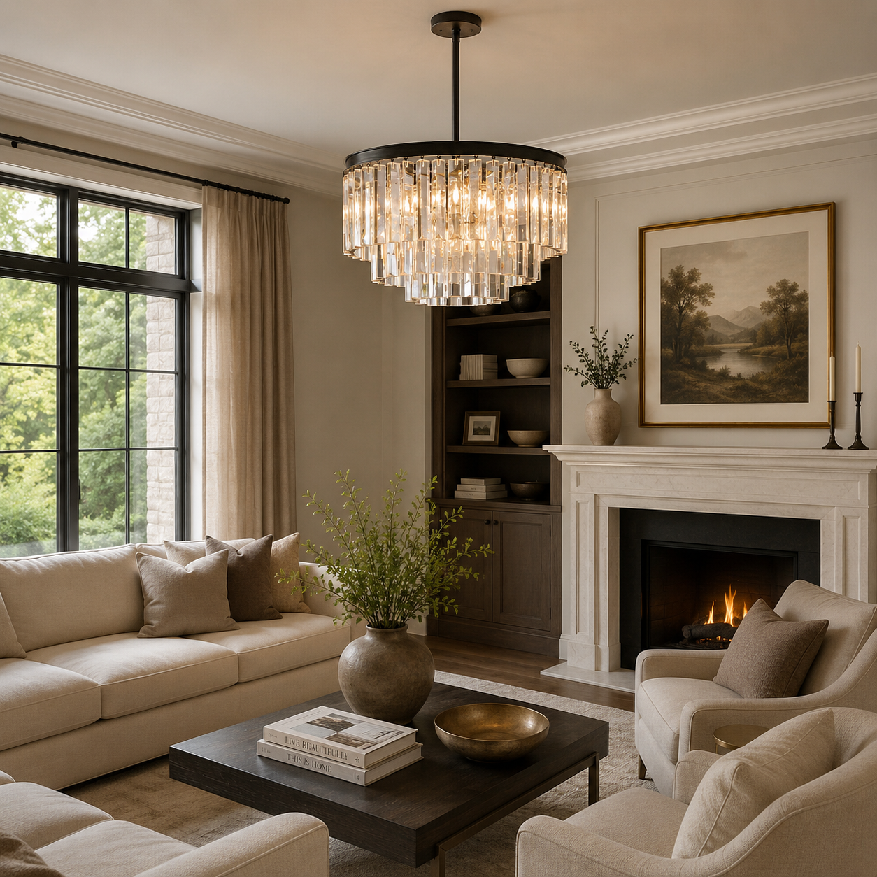 1920s Diomond Round Chandelier