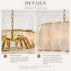 Hadilor Calcite Round Chandelier with Natural Alabaster Stone Shades
