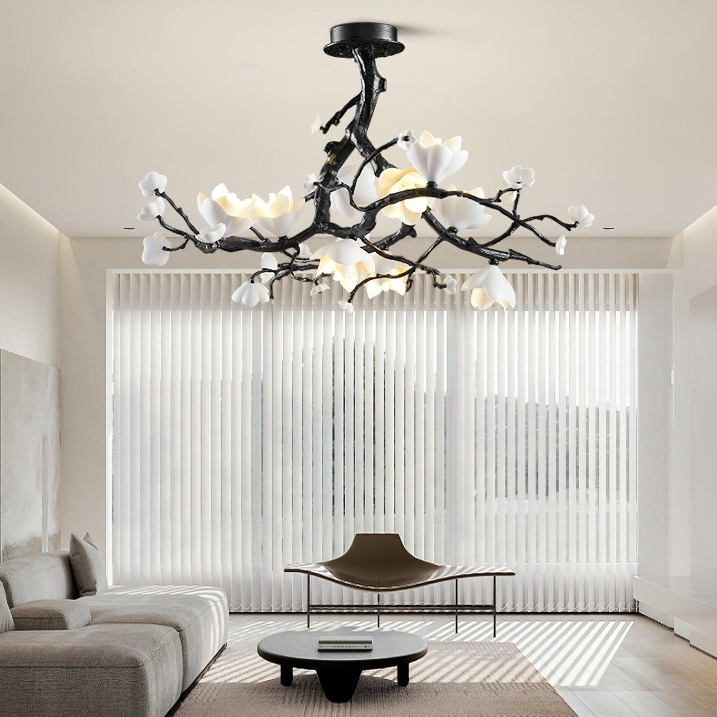Black Branch Copper Tree Chandelier