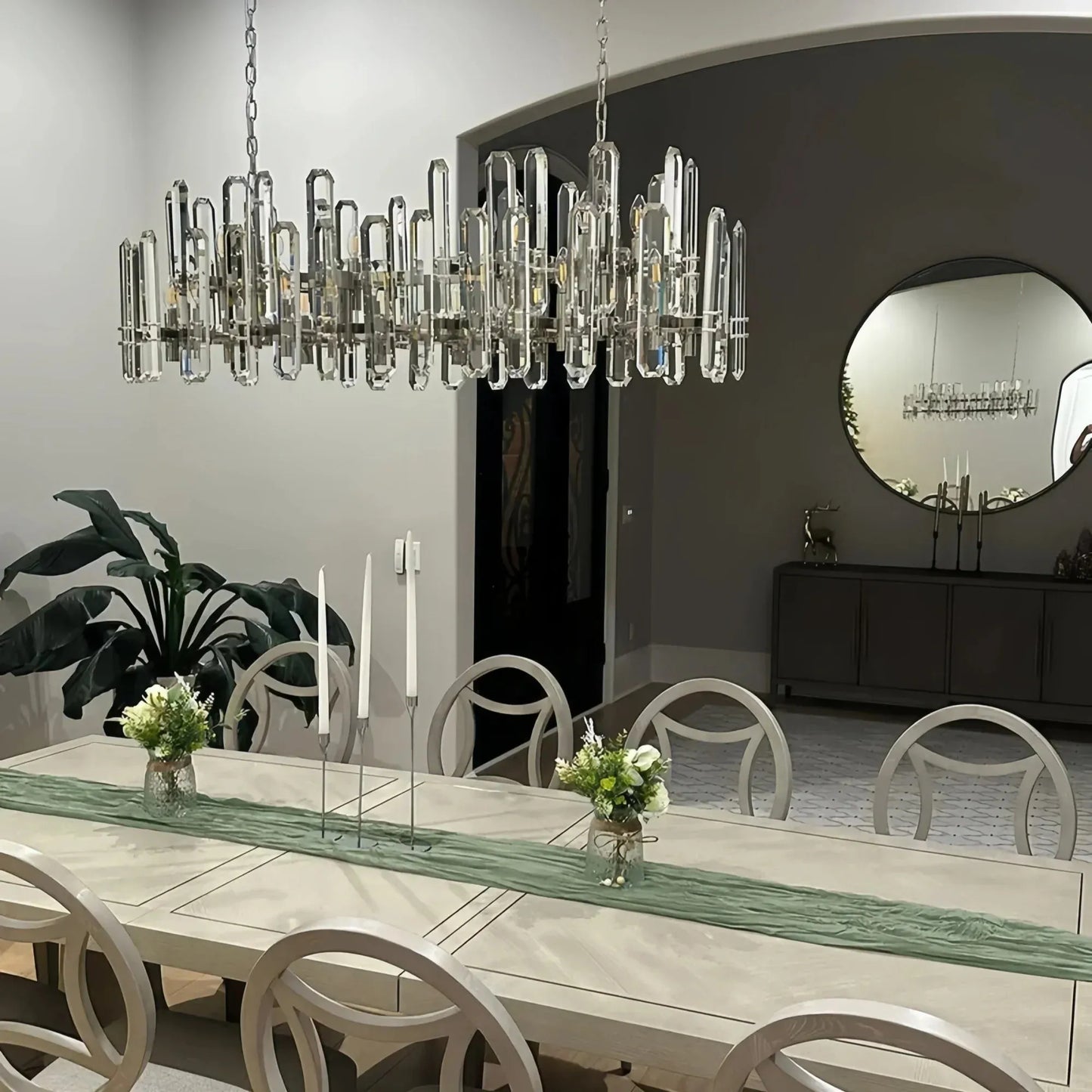 Brinton Crystal Rectangle Chandelier 54'' 72''