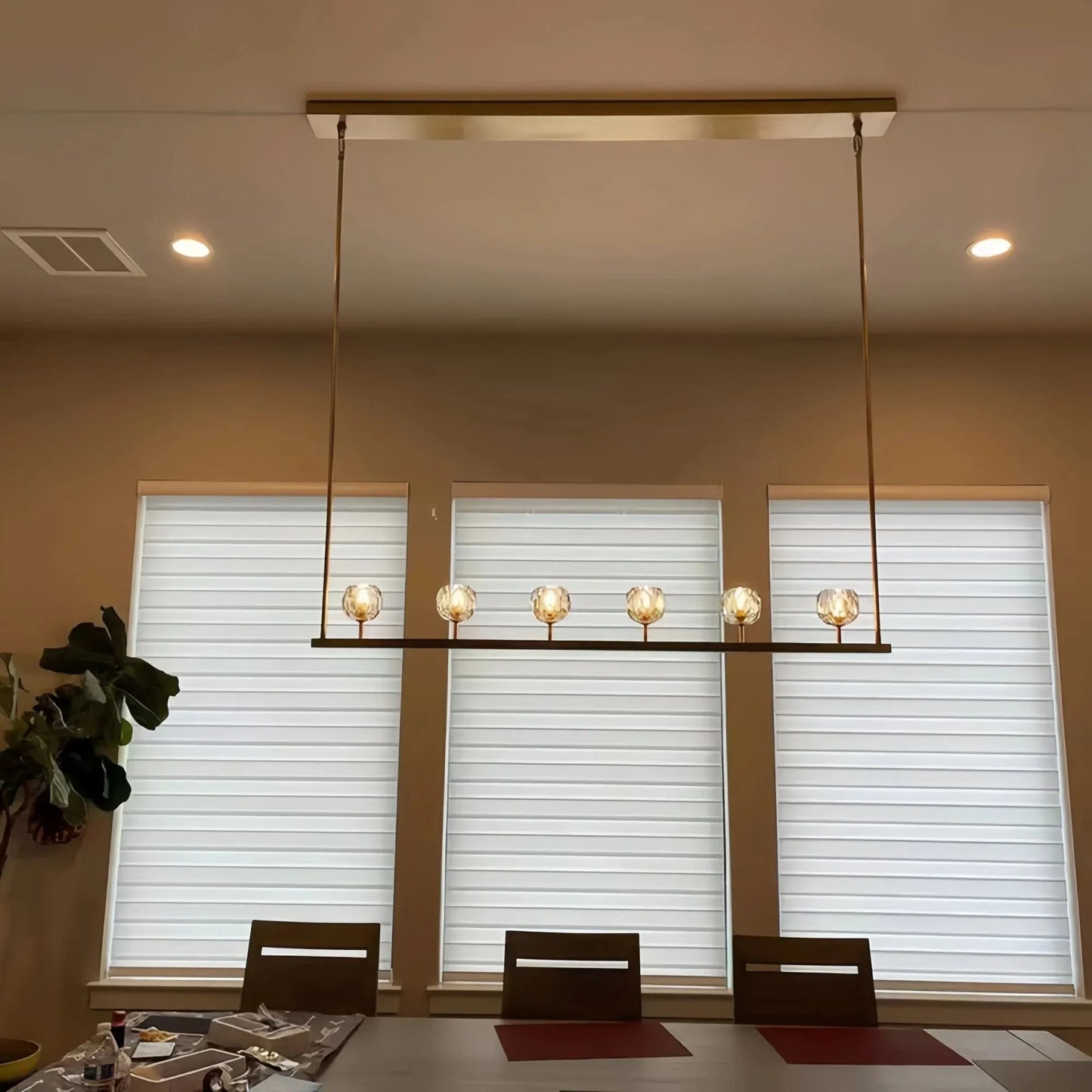 Bouble De Crystal Ball Linear Chandelier 48" 60"