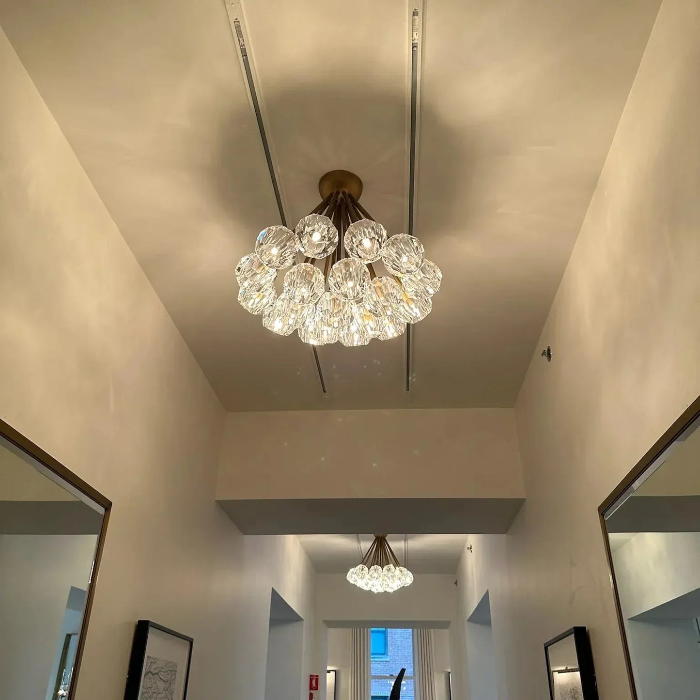 Bouble De Crystal Cluster Flushmount 24''