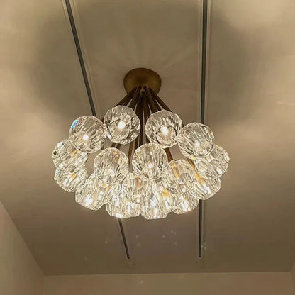 Bouble De Crystal Cluster Flushmount 24''