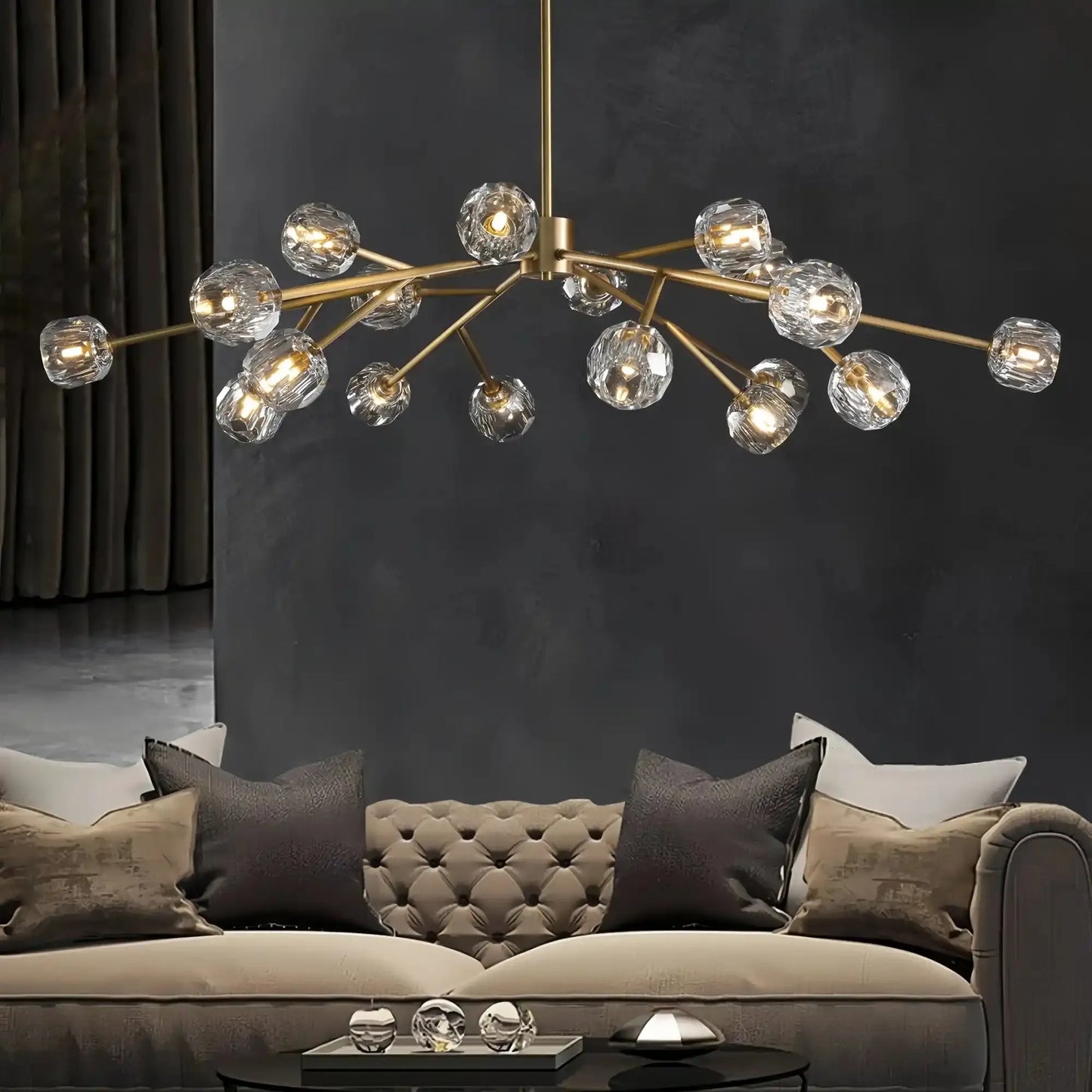 Bouble De Crystal Modern Round Chandelier