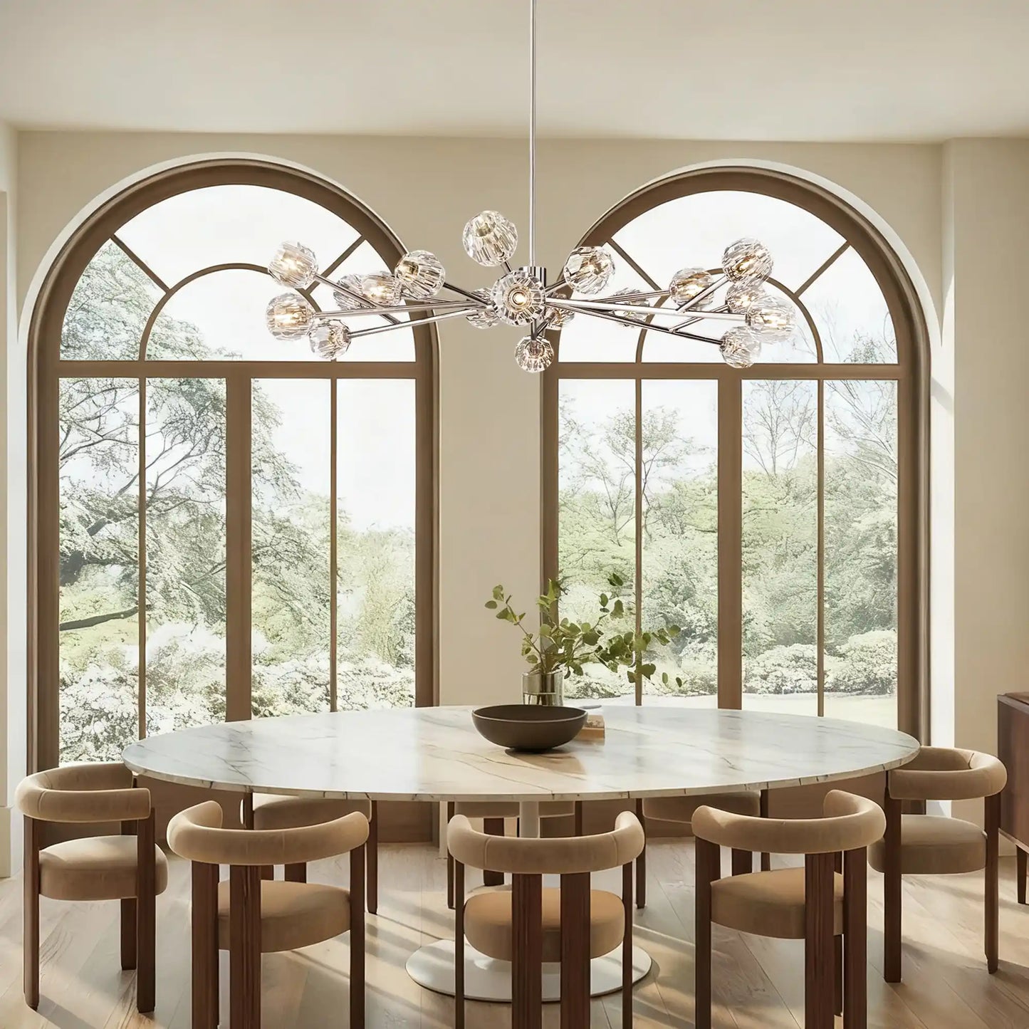 Bouble De Crystal Modern Round Chandelier