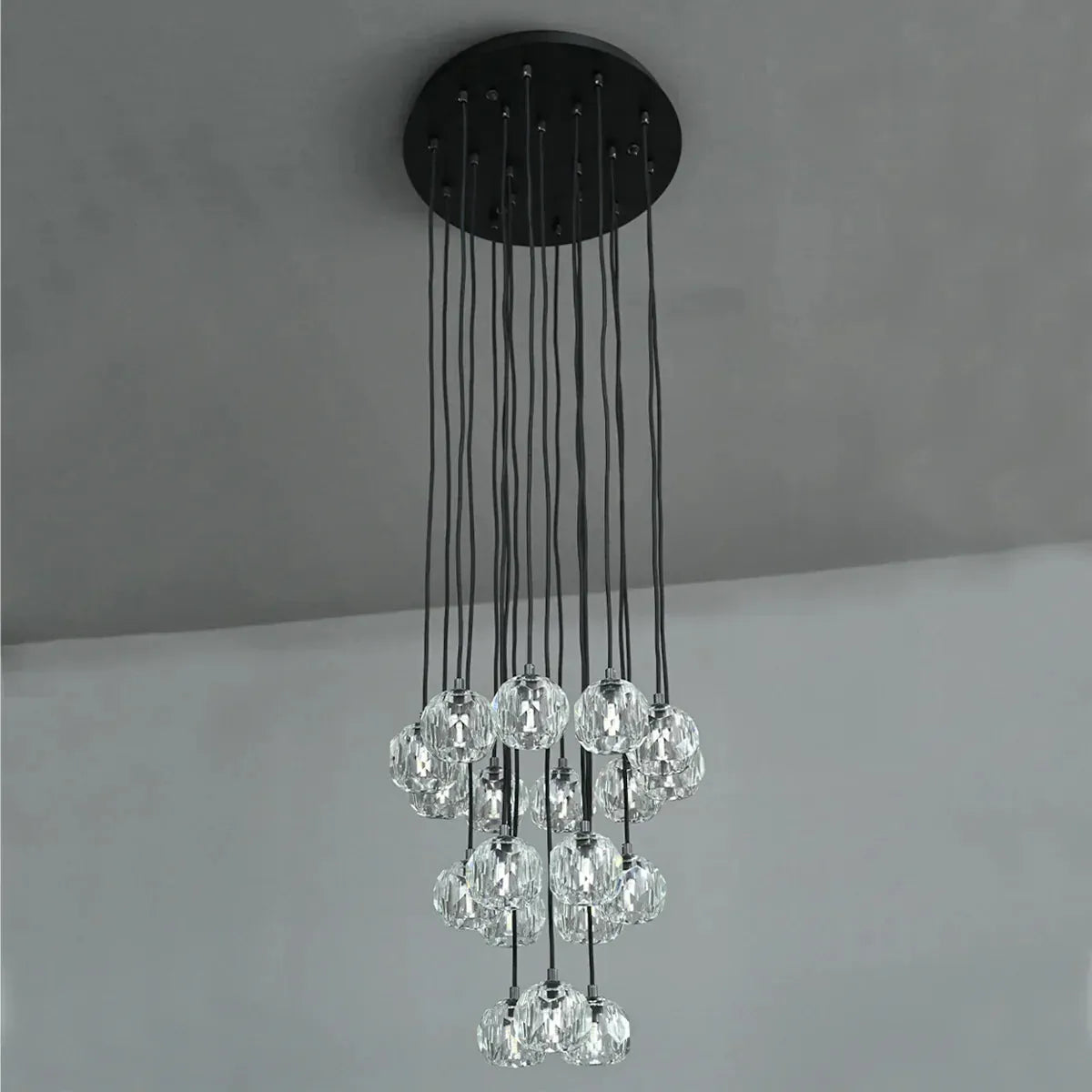 Bouble De Crystal Round Cluster Chandelier