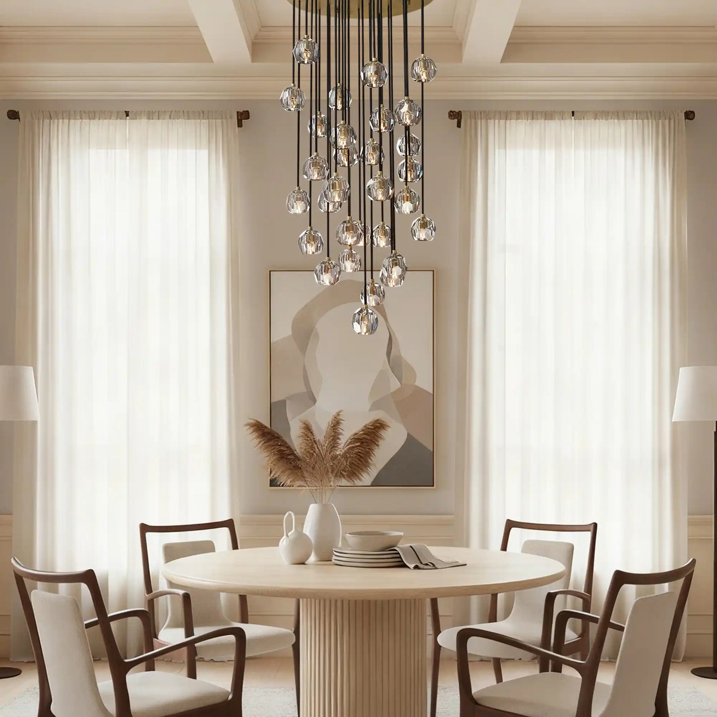 Bouble De Crystal Round Cluster Chandelier
