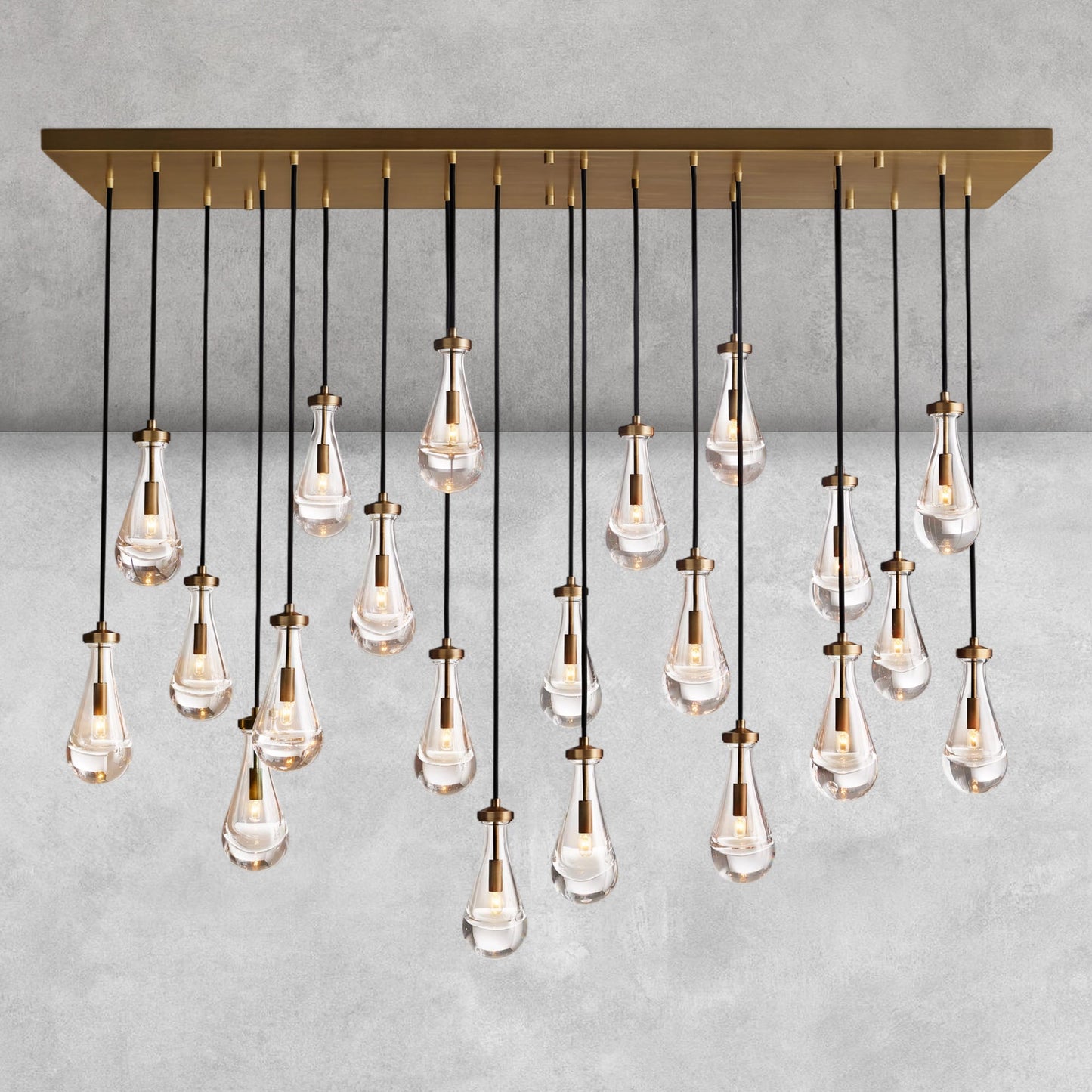 Raindrop Glass Linear Chandelier 54'' 72''