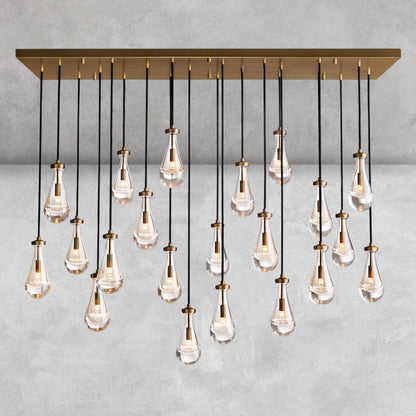 Raindrop Glass Linear Chandelier 54'' 72''
