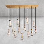 Raindrop Glass Linear Chandelier 54'' 72''
