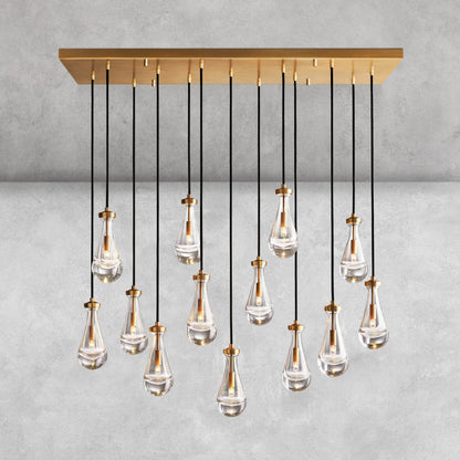 Raindrop Glass Linear Chandelier 54'' 72''