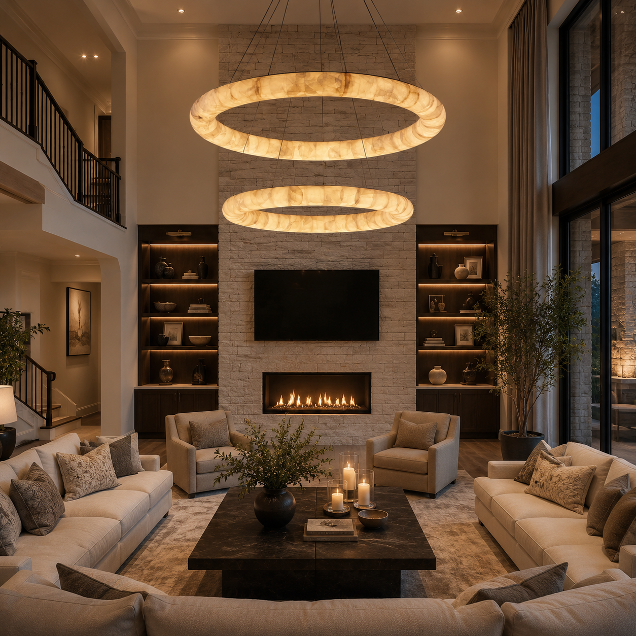 Rigede Lisse Two-Tiered Round Chandelier