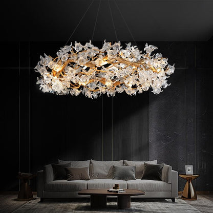 TLL Branch Petal Crystal Round Chandelier