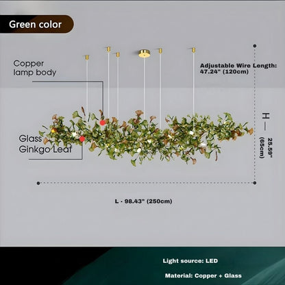 Calla Ginko Leaf Linear Chandelier