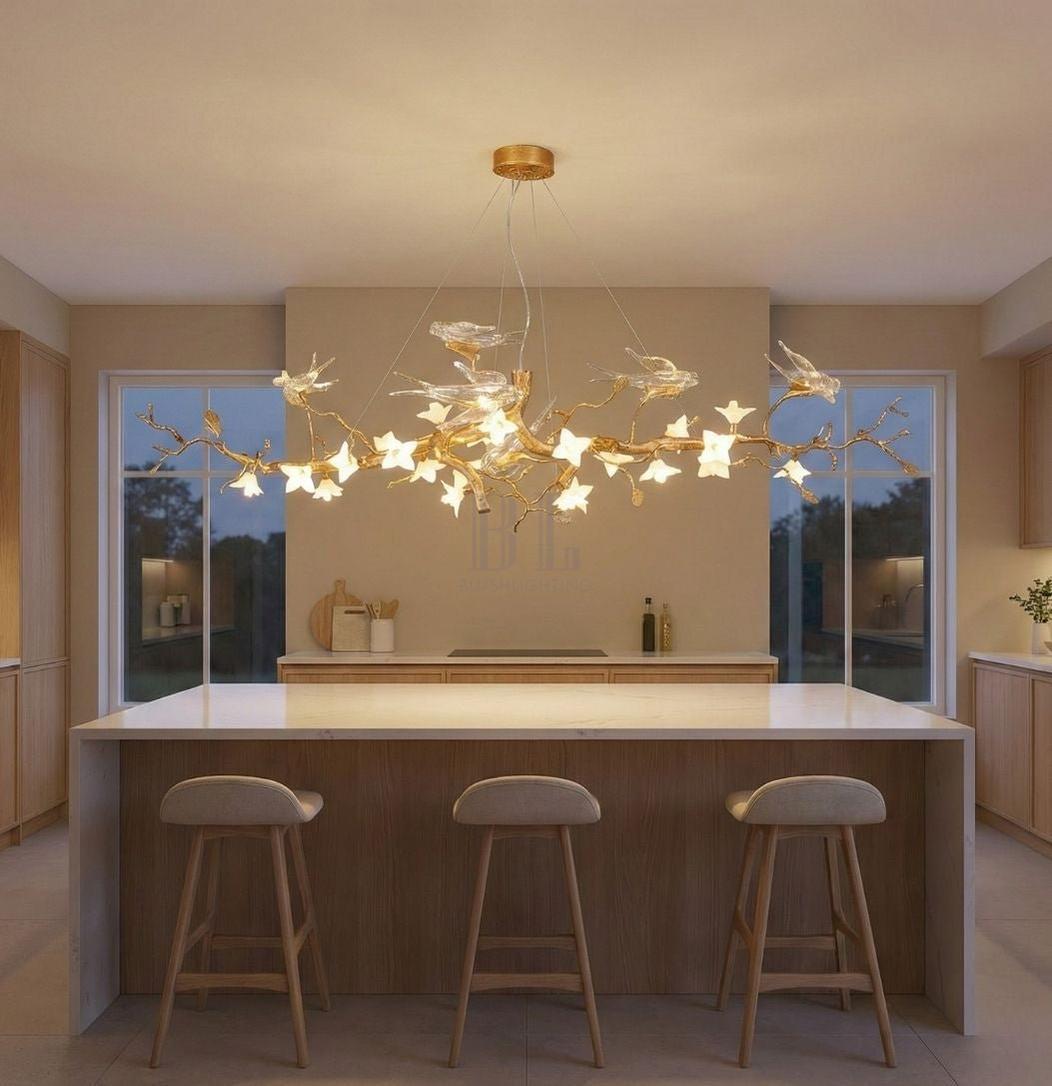 Calyx Bird Branch Chandelier for Dining Room