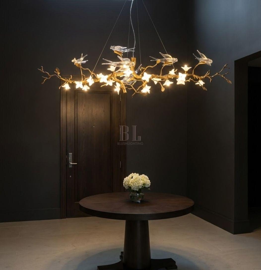 Calyx Bird Branch Chandelier for Dining Room