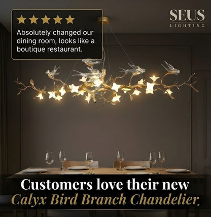Calyx Bird Branch Chandelier for Dining Room