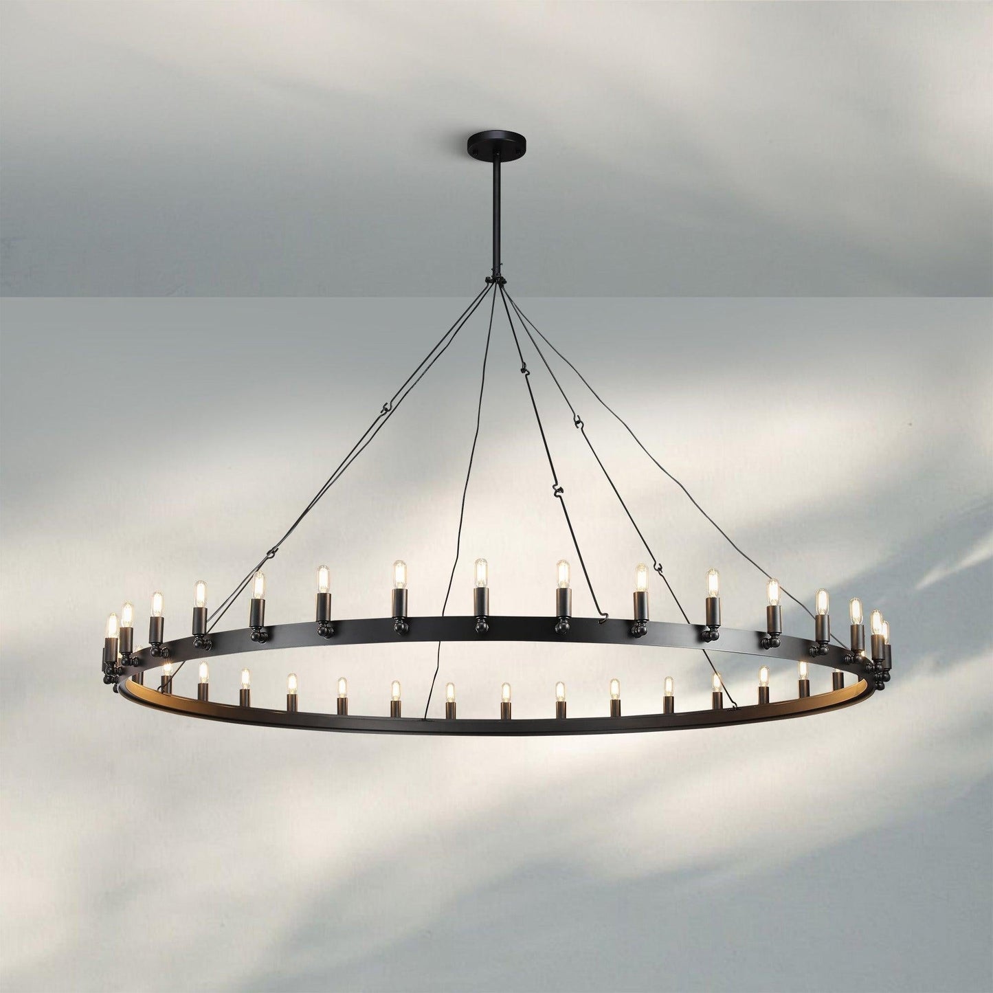 Damina Luxury Filament/Candelabra Vintage Round Chandelier
