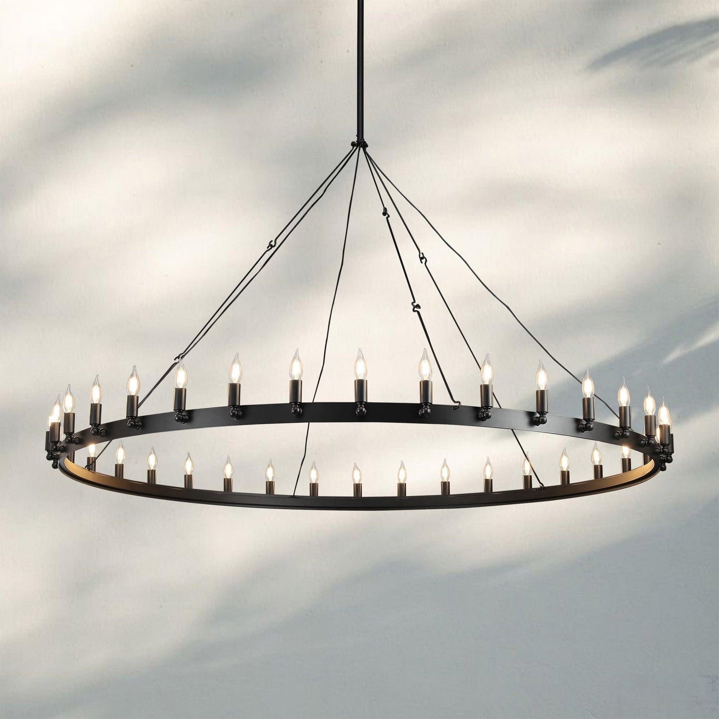 Damina Luxury Filament/Candelabra Vintage Round Chandelier