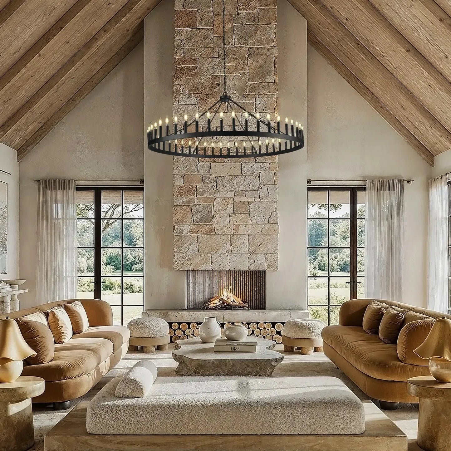 Damina Luxury Filament/Candelabra Vintage Round Chandelier