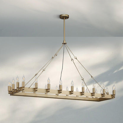 Damina Vintage Rectangle Chandelier 41’‘ 52’‘