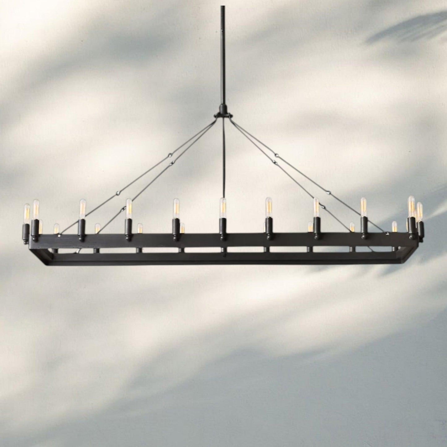 Damina Vintage Rectangle Chandelier 41’‘ 52’‘