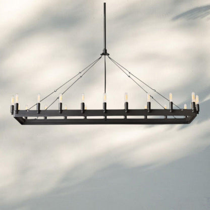 Damina Vintage Rectangle Chandelier 41’‘ 52’‘