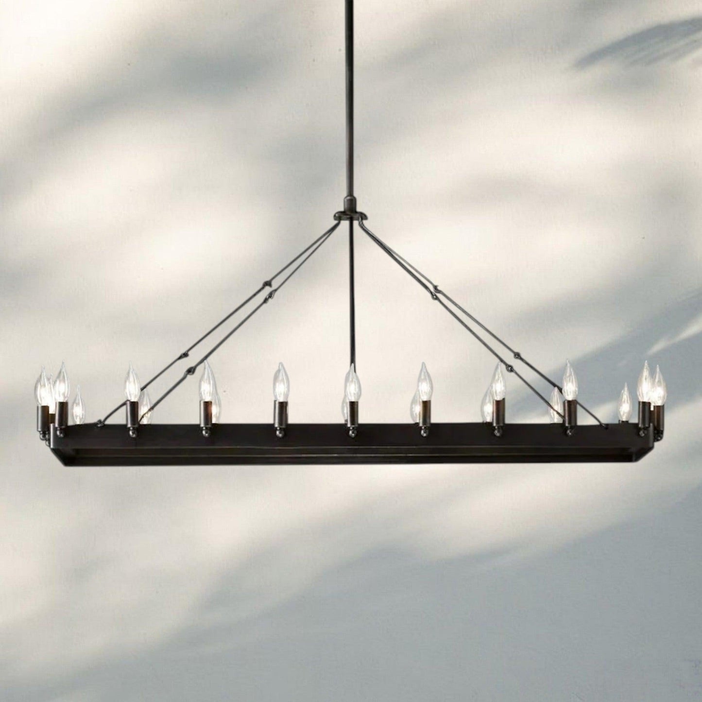 Damina Vintage Rectangle Chandelier 41’‘ 52’‘