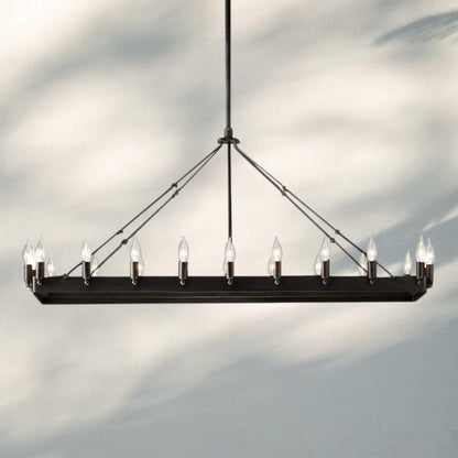 Damina Vintage Rectangle Chandelier 41’‘ 52’‘