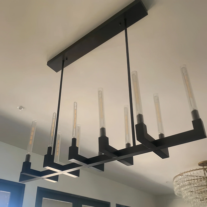 Pulse Candlestick Glass Linear Chandelier