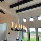 Pulse Candlestick Glass Linear Chandelier
