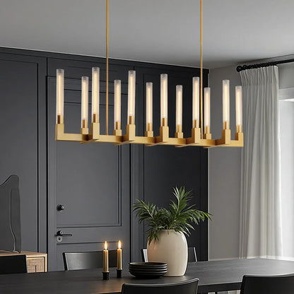 Pulse Candlestick Glass Linear Chandelier