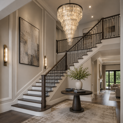 Heristal Crystal Chandelier for Foyer, Entry way, Staircase